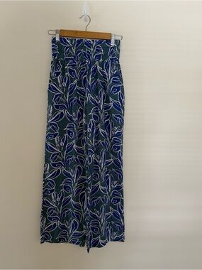 Women's Blue Floral Wide-Leg pants